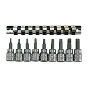 Teng M3813TX Socket Clip Rail Set of 9 External TORX 3/8in Drive image