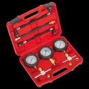Sealey MS100 Motorcycle Compression &amp; Fuel Pressure Gauge Set 3pc image