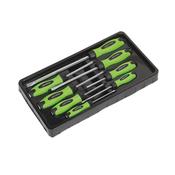 Sealey HV002 Screwdriver Set 8pc Hammer-Thru Hi-Vis Green image