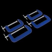 Sealey AK6006SET G-Clamp Set 4pc - 150mm &amp; 200mm image