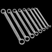 Sealey AK63257 Offset Double End Ring Spanner Set 8pc Metric image
