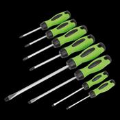 Sealey HV001 Screwdriver Set 8pc Hi-Vis Green image