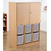 Cupboard With Jumbo Tray Storage Clear Trays