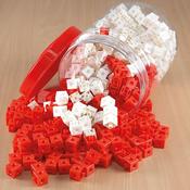 Red/White Plastic Snap Cubes Pack 500pcs image