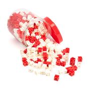 Red/White Plastic Snap Cubes Pack 500pcs