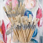 Long Handled Hog Hair Paint Brushes 120pk image