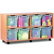 Mobile Tray Storage Unit With 8 Jumbo Trays Blue