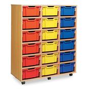 Mobile Tray Storage Unit With 18 Deep Trays image