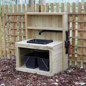 Outdoor Wooden Sink with Pump