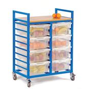 Large Trolley With Eight Lidded Trays Cool Blue