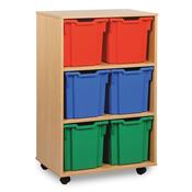 Mobile Tray Storage Unit With 6 Jumbo Trays 2x3