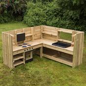 Outdoor Wooden Corner Kitchen Unit