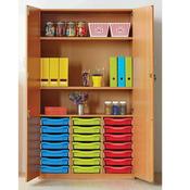 Cupboard with 21 Shallow Trays Clear trays