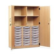 Cupboard with 24 Shallow Trays Clear Trays