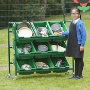 Metal Tilted Tray Trolley with Trays
