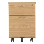 Express Low Mobile Wooden Pedestal 2 Drawers Beech H607mm image