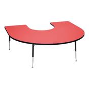 Height Adjustable Horseshoe Classroom Table Yellow Top