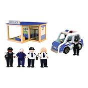 City Police Station Wooden Play Set and Accessories