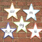 Letter &amp; Sounds Outdoor Stars 68pk