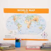 Map of the World Political and Physical A1 KS2