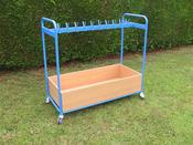 Double Sided Blue Cloakroom Trolley