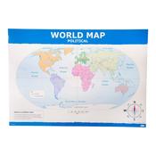 Map of the World Political and Phystical A1 KS1