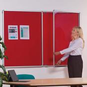 Tamperproof Lockable Noticeboards H1200 x W1800mm Red image