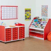Valencia 18 Tray Storage Unit Red