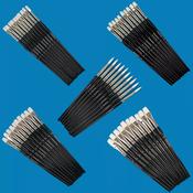 White Synthetic Flat 50 Brush Class Pack 10 brushes each 4 6 8 10 and 14