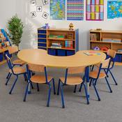 Copenhagen Horseshoe Classroom Table Blue