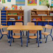 Copenhagen Rectangular Six Seater Table Blue
