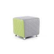 Breakout Seating - 1 Seater Square Light Grey/Orange