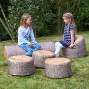 Woodland Tree Stumps Bean Bags 4pk (1x Large &amp; 3x Small)