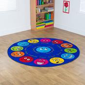 Emotions Faces Interactive Circular Carpet