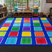 Rainbow Squares Large Placement Carpet image