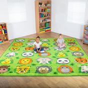 3m x 3m Wild Animals Square Placement Rug image