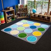 Lake Circles Square Placement Carpet