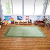Classic Rectangular Border Carpet - Green