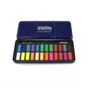 Watercolour Paint Tin 24 colour tablets with brush