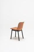 Coral Upholstered Chair with Wooden 4 Leg Base
