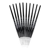 White Synthetic Sable Brushes Round Tip Size 0 - Pack of 10