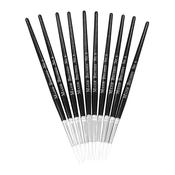 White Synthetic Sable Brushes Round Tip Size 6 - Pack of 10