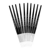 White Synthetic Sable Brushes Round Tip Size 8 - Pack of 10