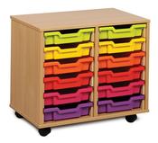 12 Tray Storage Unit no doors w700xd453xh617mm Beech finish