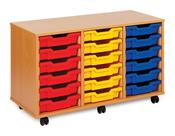 18 Tray Storage Unit no Doors w1030xd453xh617mm Beech finish