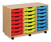 21 Tray Storage Unit no doors w1030xd453xh703mm Beech finish
