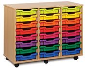 24 Tray Storage Unit no doors w1030xd453xh789mm Beech finish