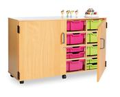 Low Combination Unit 32/16 with doors w1358xd453xh835mm, Beech