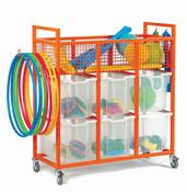 6 Jumbo Tray Metal Sports Trolley w1050xd430xh1480mm