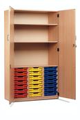 21 Tray Cupboard Unit with doors w1030xd477xh1810mm Beech finish